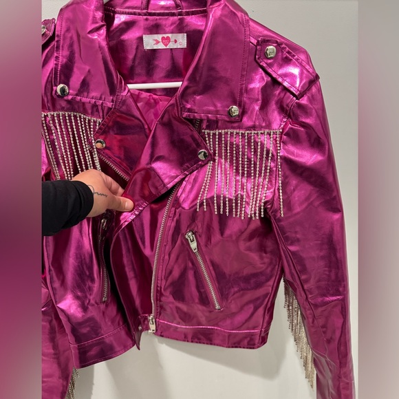 Pink Metallic Fringe Jacket - Picture 10 of 12